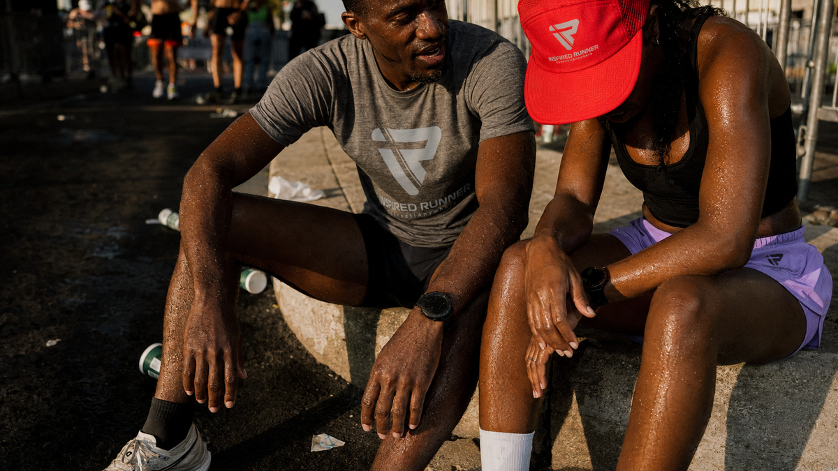 Inspired Runner athletes recovering together